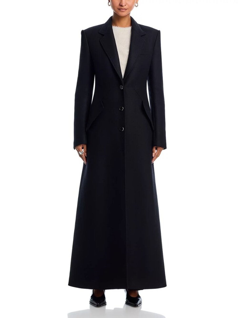 Helmut Lang Apex Sculpted Wool Blend Maxi Coat